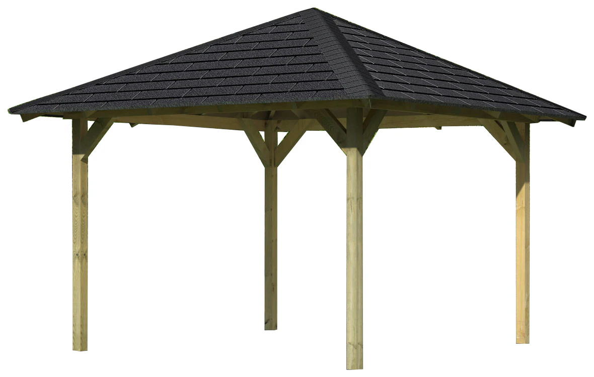 Karibu Pavillon "Cordoba", (Set), BxTxH: 357x357x297 cm, mit schwarzen Dach günstig online kaufen