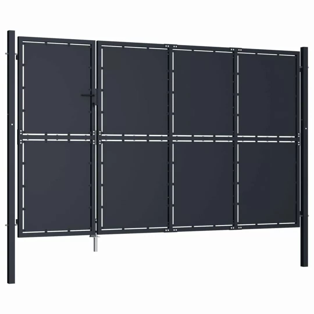 Gartentor Stahl 350 X 175 Cm Anthrazit günstig online kaufen