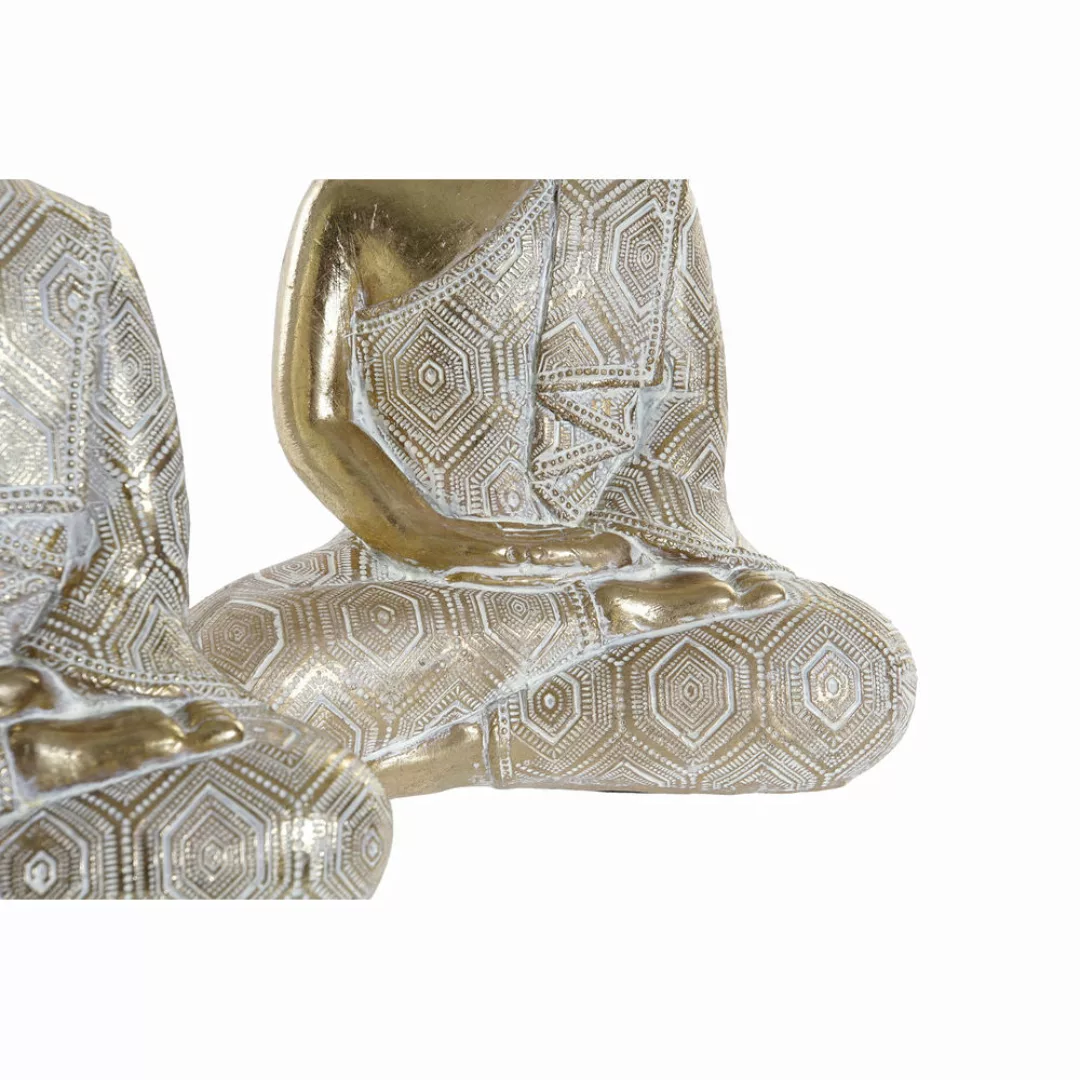 Deko-figur Dkd Home Decor Golden Buddha Harz (14.5 X 8.5 X 18 Cm) (3 Pcs) günstig online kaufen