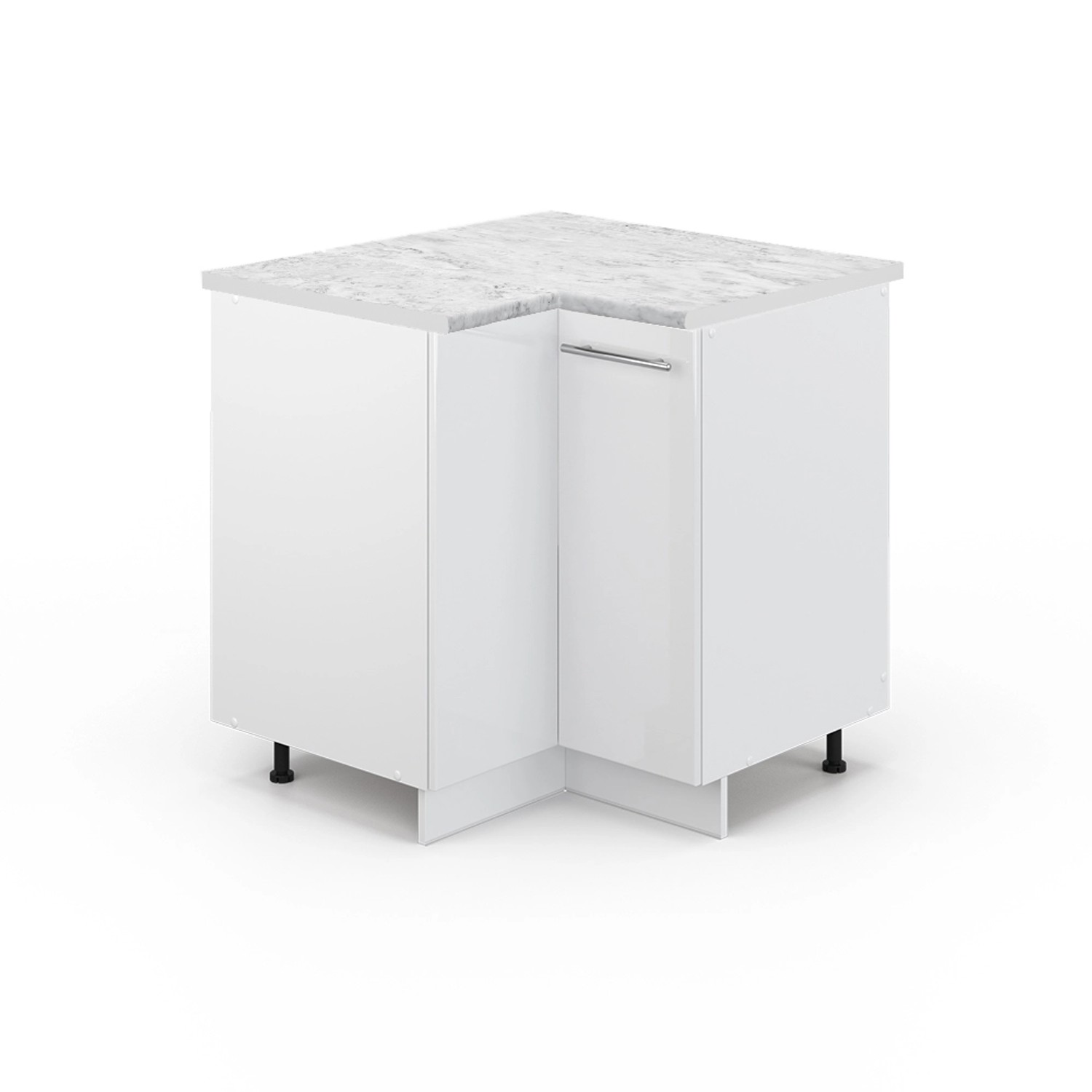 Vicco Eckunterschrank Fame-Line, Weiß Hochglanz/Weiß, 80.5 günstig online kaufen
