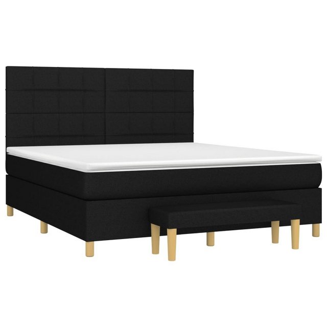 furnicato Bett Boxspringbett mit Matratze Schwarz 160x200 cm Stoff (1-tlg) günstig online kaufen