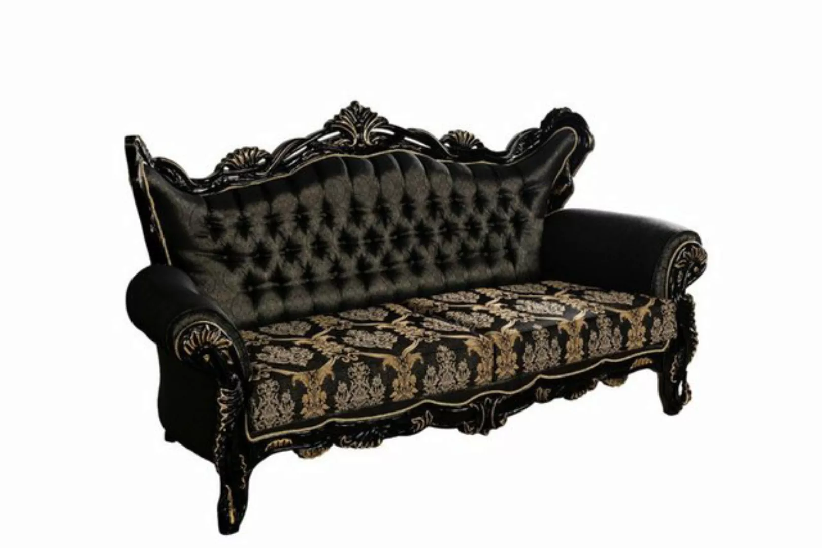 Xlmoebel Sofa Goldenes Chesterfield Barock Sofa aus Stoff, 1 Teile, Hergest günstig online kaufen