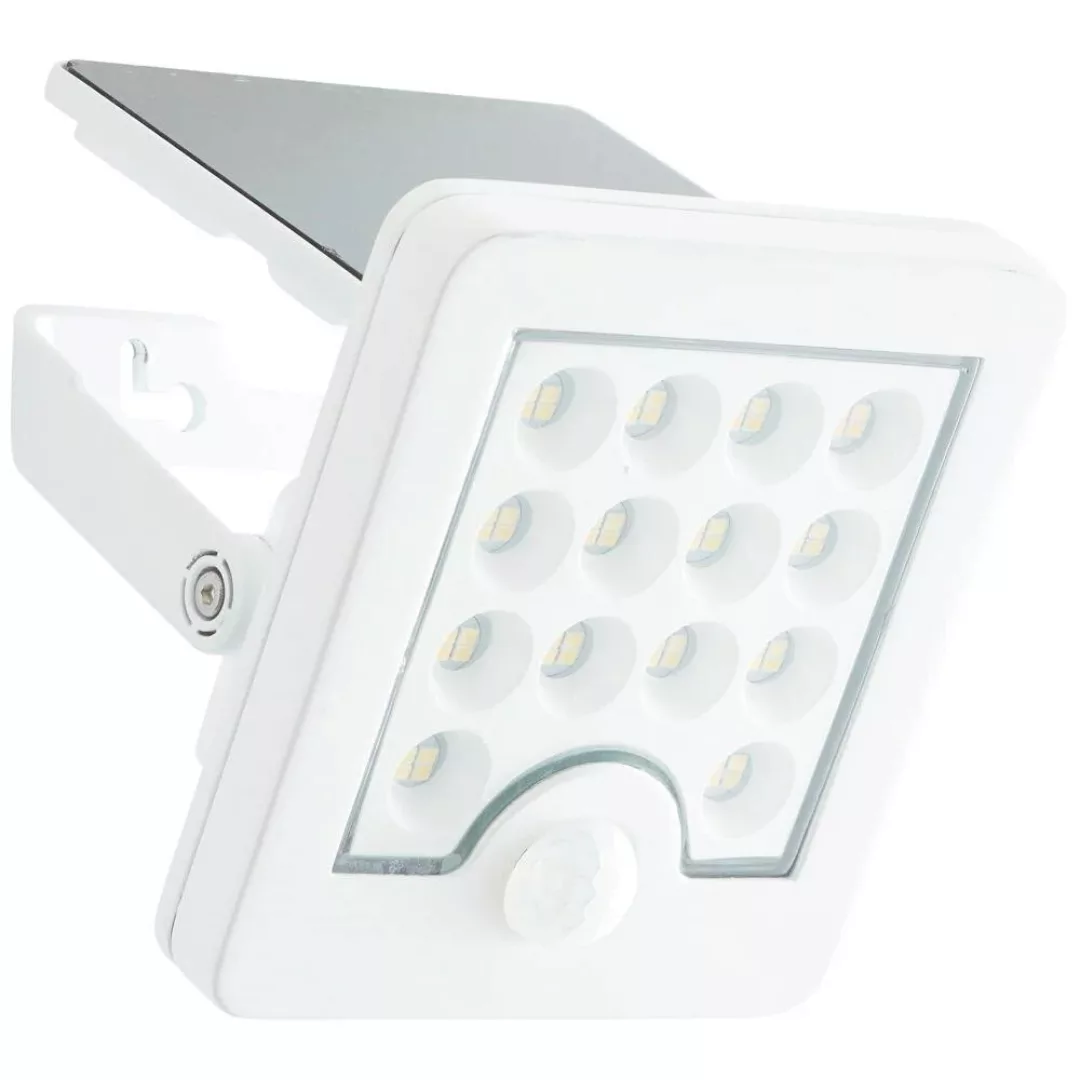 LED Solar Wandleuchte Luton in Weiß 4W 540lm IP65 mit Bewegungsmelder günstig online kaufen