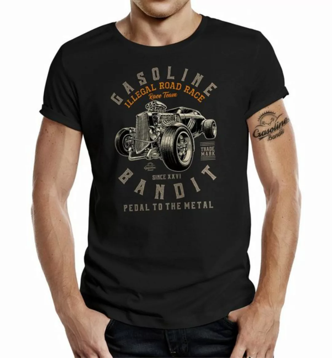 GASOLINE BANDIT® T-Shirt für Classic US Car Racing Fans - Illegal Road Race günstig online kaufen