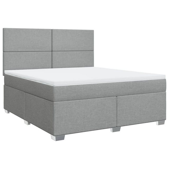 vidaXL Bett Boxspringbett mit Matratze Hellgrau 180x200 cm Stoff günstig online kaufen