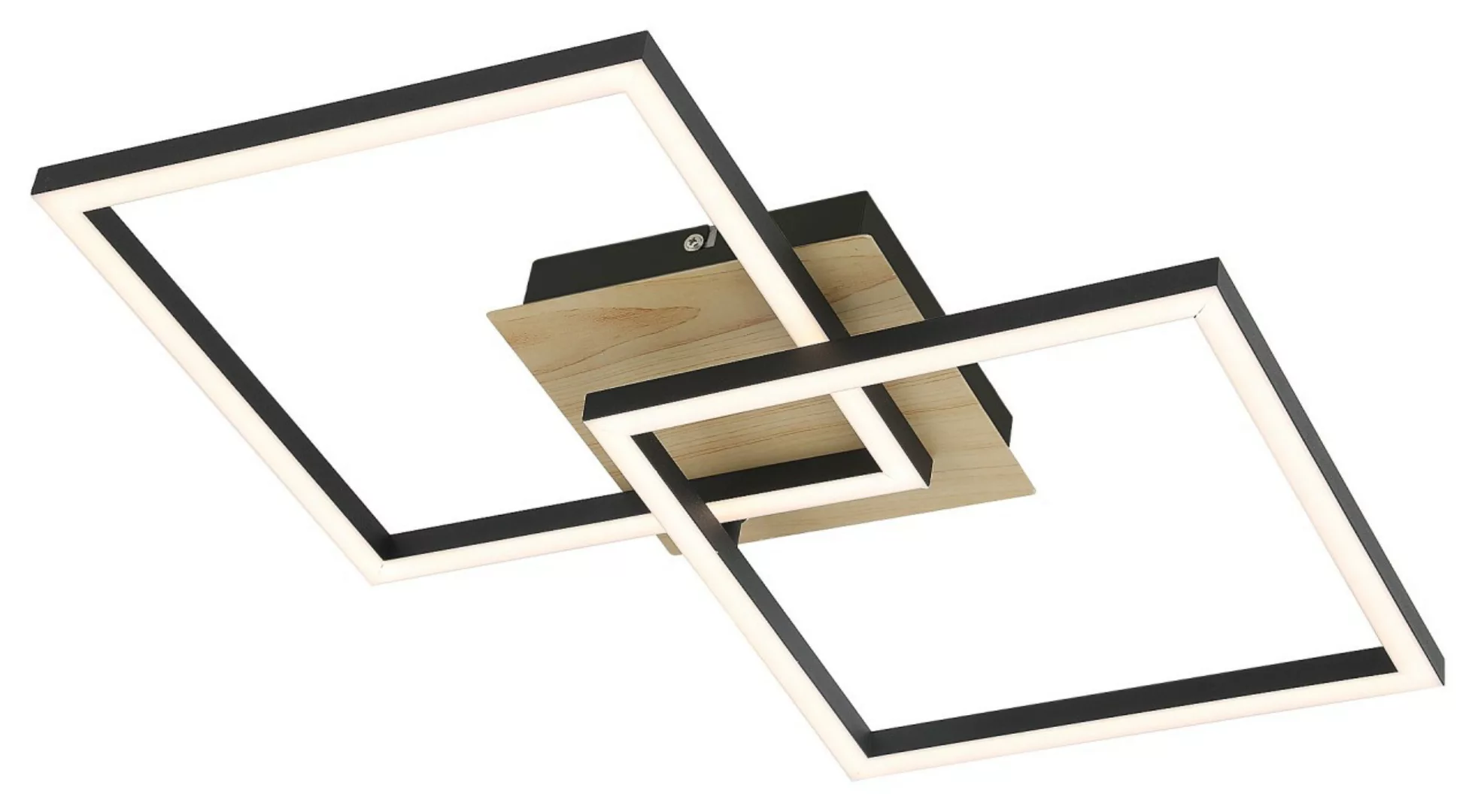 LED Deckenleuchte Holzfarben/Weiß/Schwarz 40 cm Ashton günstig online kaufen