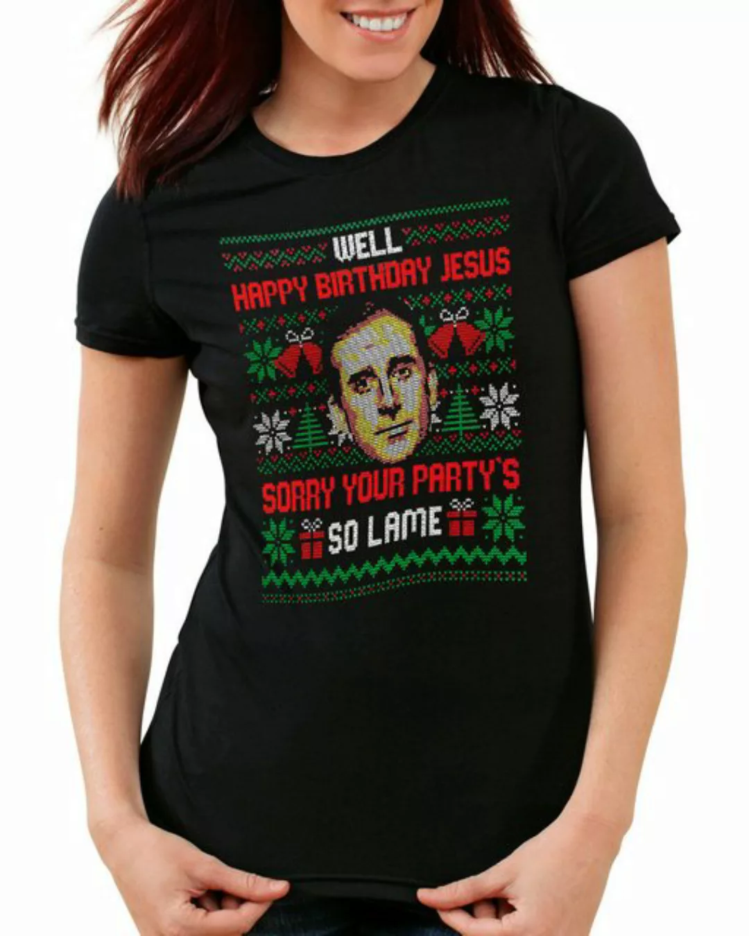 style3 T-Shirt Jesus the office steve carell dunder mifflin ugly sweater we günstig online kaufen