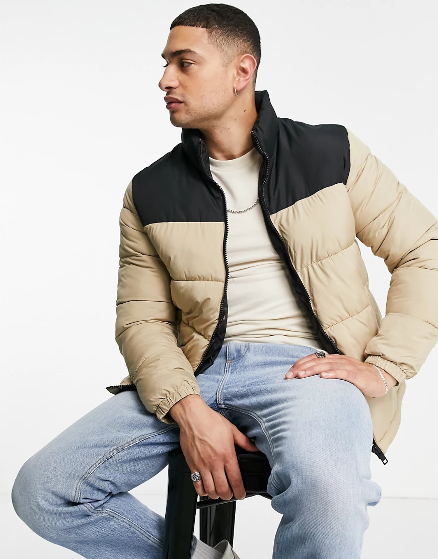 Jack & Jones – Originals – Pullover mit Stehkragen und Farbblockdesign in B günstig online kaufen