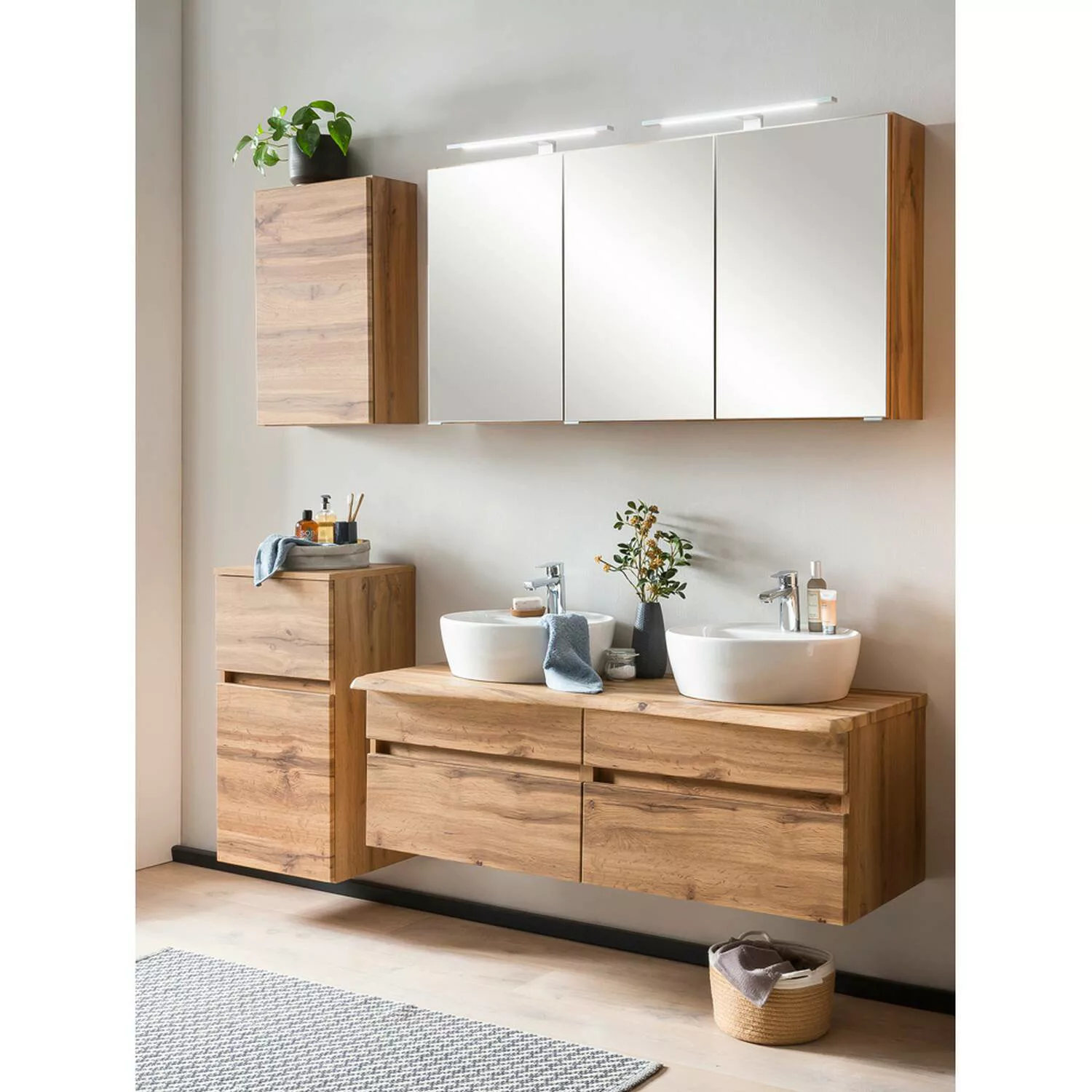 Badezimmer Set mit VIDAGO-03 inkl. Doppelwaschtisch und Abdeckplatte in Bau günstig online kaufen