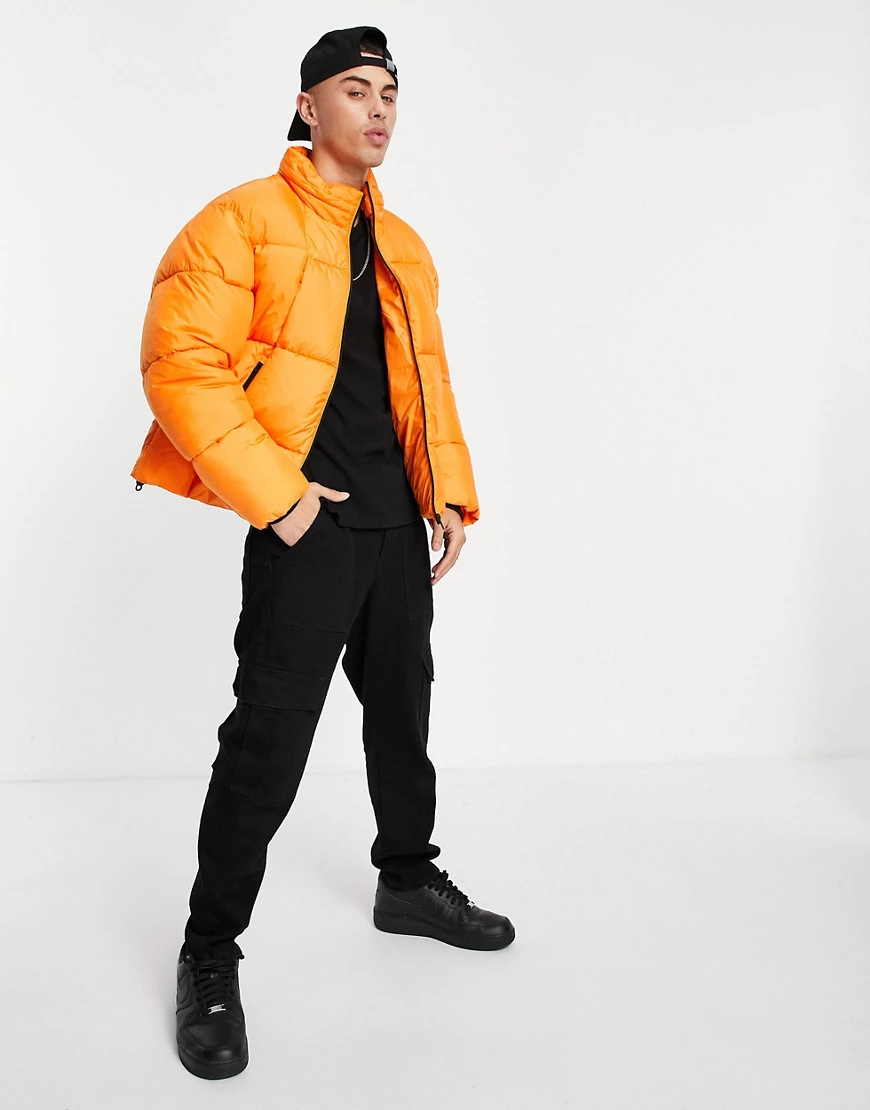 Topman – Steppjacke aus recyceltem Material in Orange günstig online kaufen