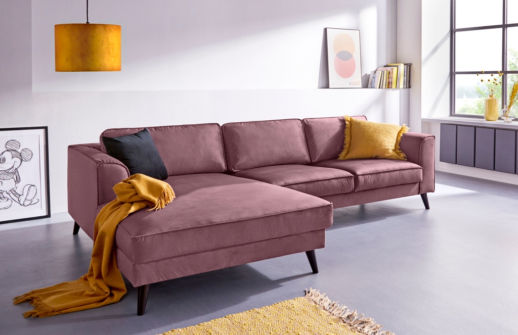 INOSIGN Ecksofa "Lumber Jack, elegant und bequem, Breite 280, hoher Fuß, L- günstig online kaufen
