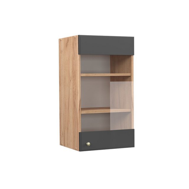 Vicco Glashängeschrank Fame-Line, Anthrazit-Gold/Goldkraft Eiche, 40 cm günstig online kaufen