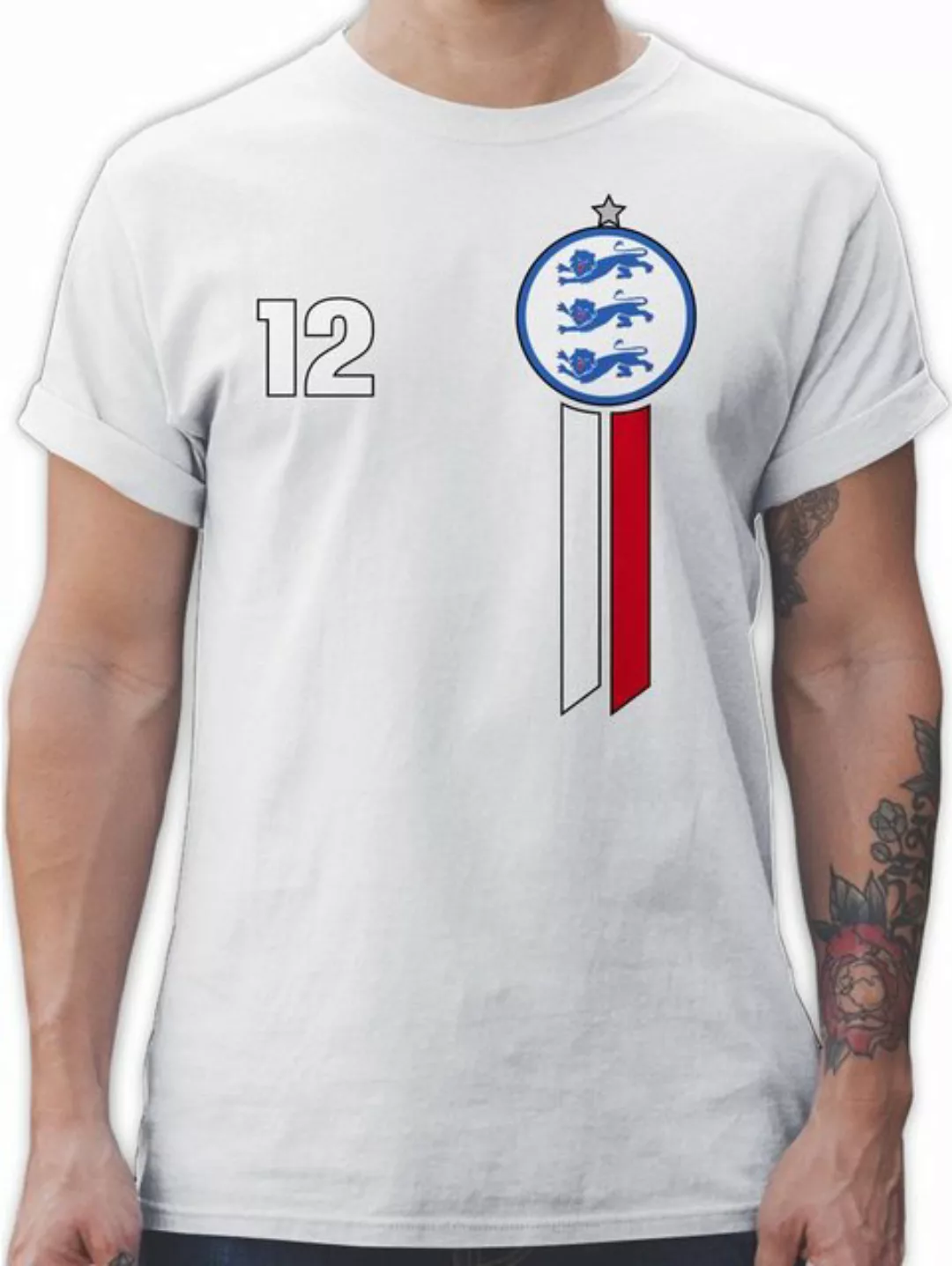 Shirtracer T-Shirt 12. Mann England Emblem 2024 Fussball EM Fanartikel günstig online kaufen