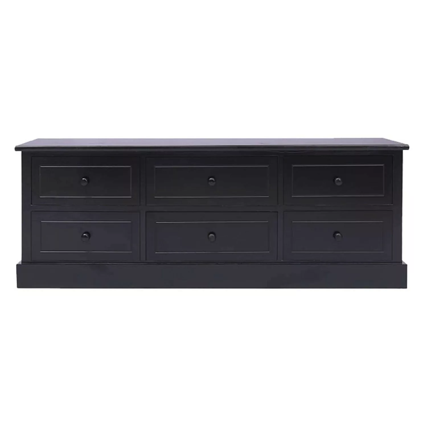VidaXL TV-Schrank Schwarz 108x30x40 cm Massivholz Paulownia günstig online kaufen