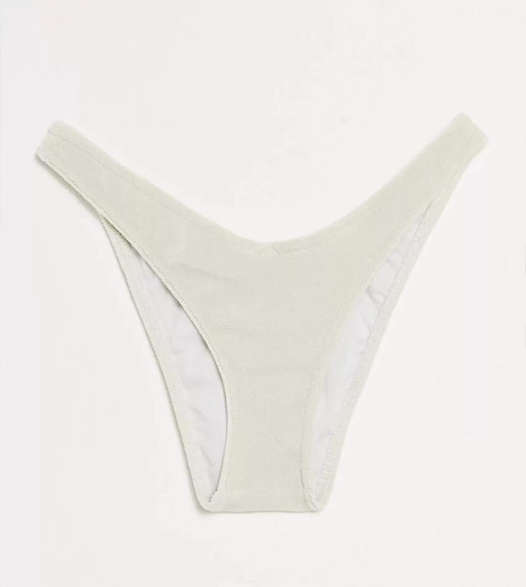 COLLUSION – Bikinislip mit hohem Beinausschnitt in gebrochenem Weiß im Stil günstig online kaufen