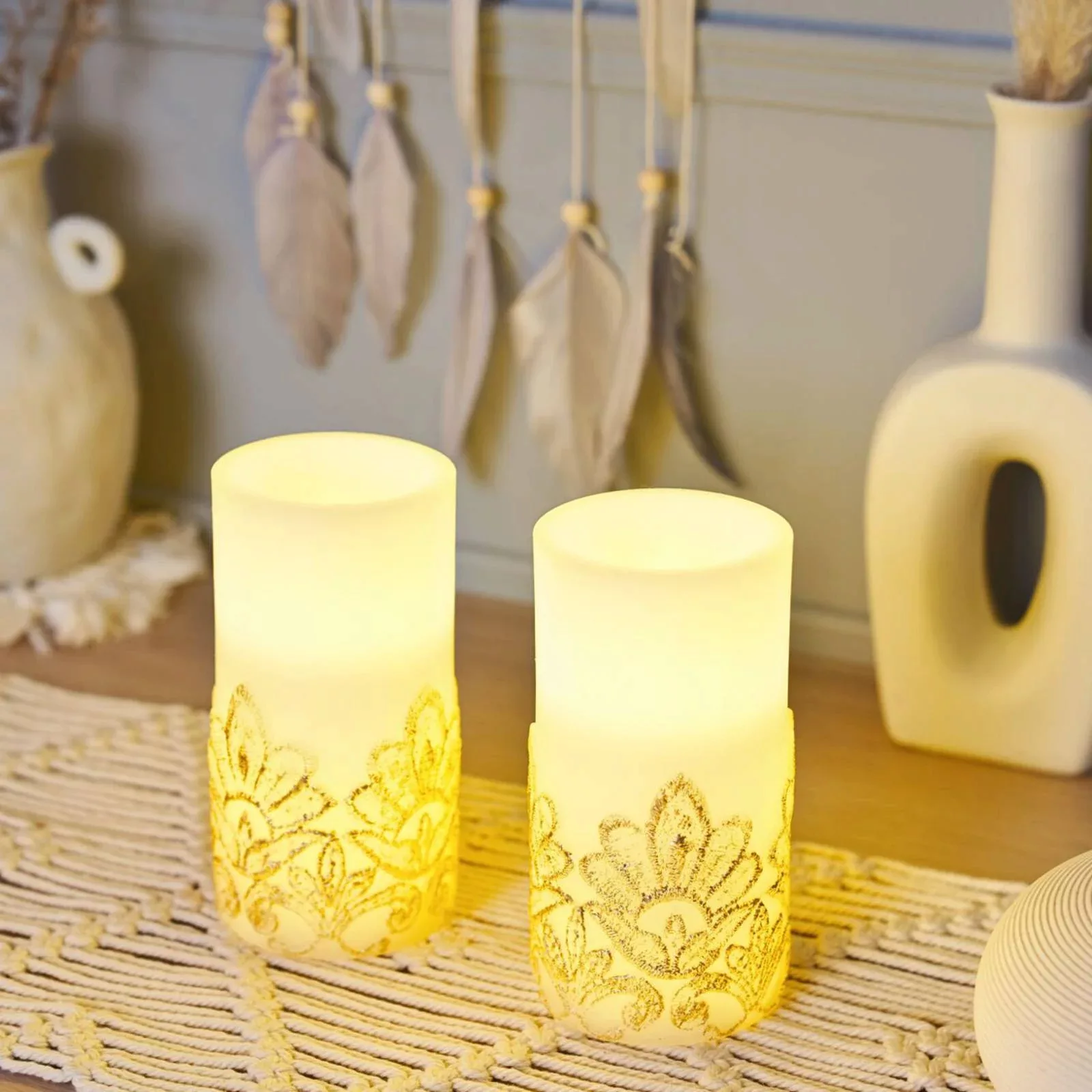 Pauleen Cosy Charm Candle LED-Kerze 2er Set, Wachs günstig online kaufen