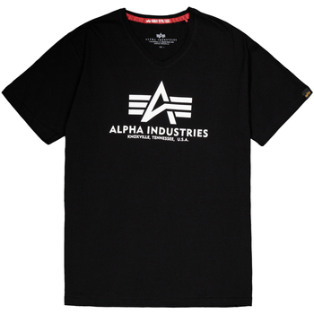 Alpha Industries  T-Shirts & Poloshirts Basic T-Shirt BL V-Neck - black günstig online kaufen