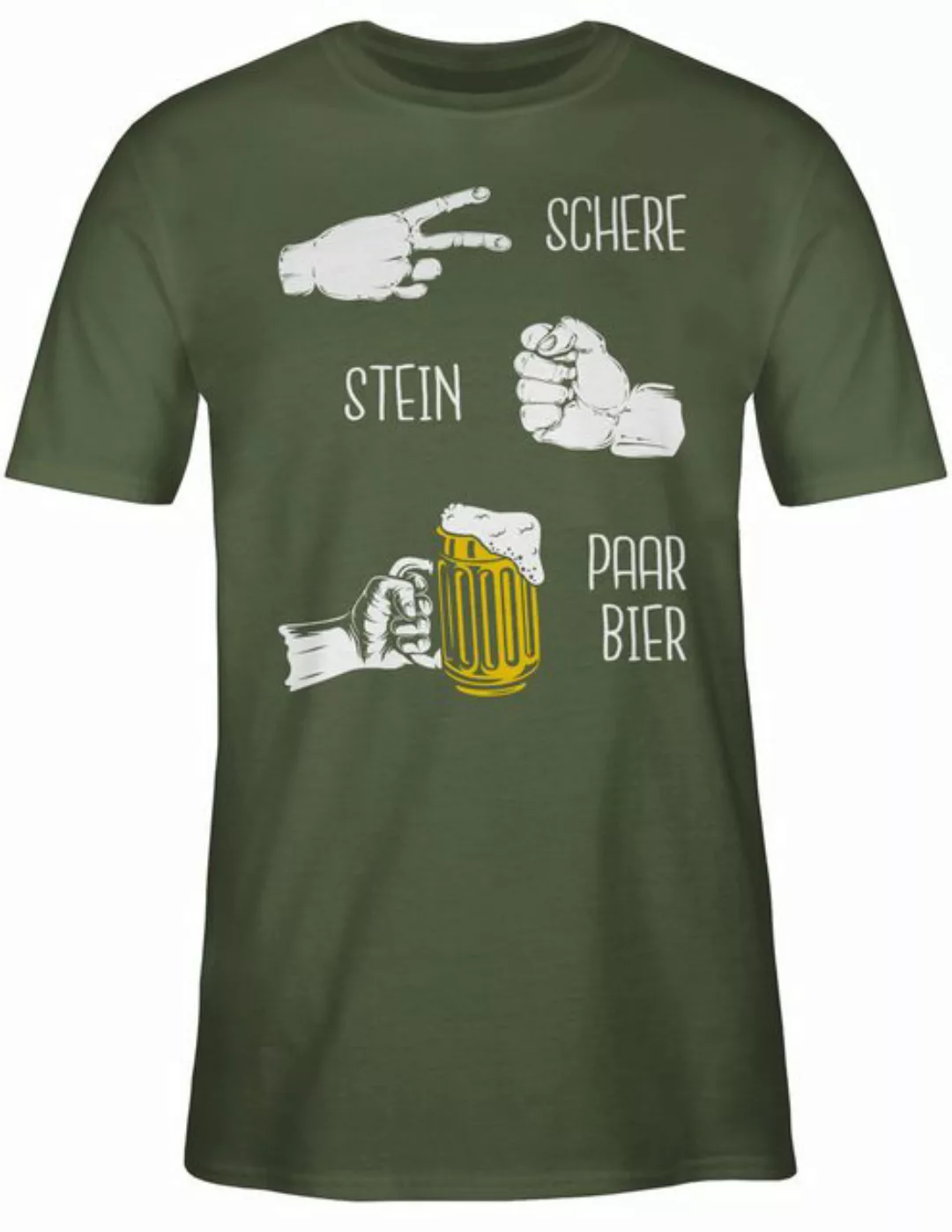 Shirtracer T-Shirt Biergeschenke Lustig - Schere Stein Bier - Hopfen - Herr günstig online kaufen