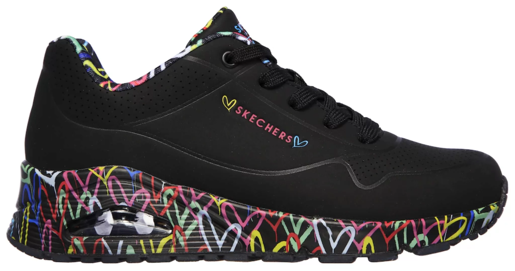 Skechers Wedgesneaker "UNO-LOVING LOVE", mit coolem Graffiti-Print, Freizei günstig online kaufen
