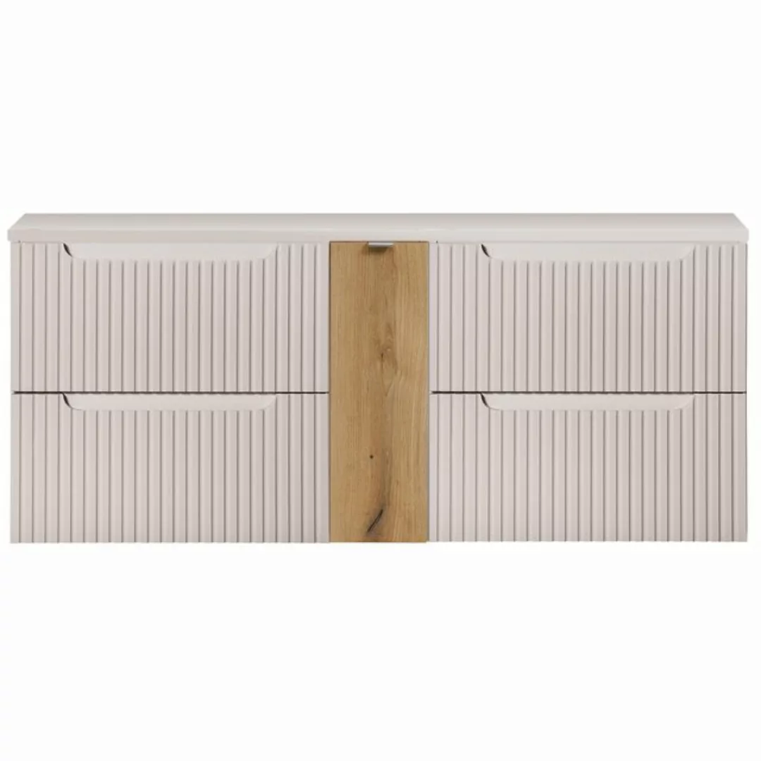 Lomadox Waschbeckenschrank NEWPORT-56-CASHMERE Waschtischunterschrank 140cm günstig online kaufen