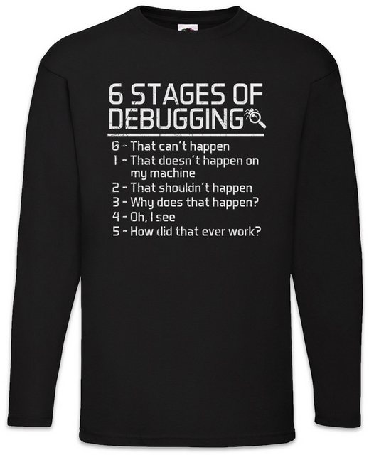 Urban Backwoods Langarmshirt 6 Stages of Debugging Langarm T-Shirt Fun Geek günstig online kaufen