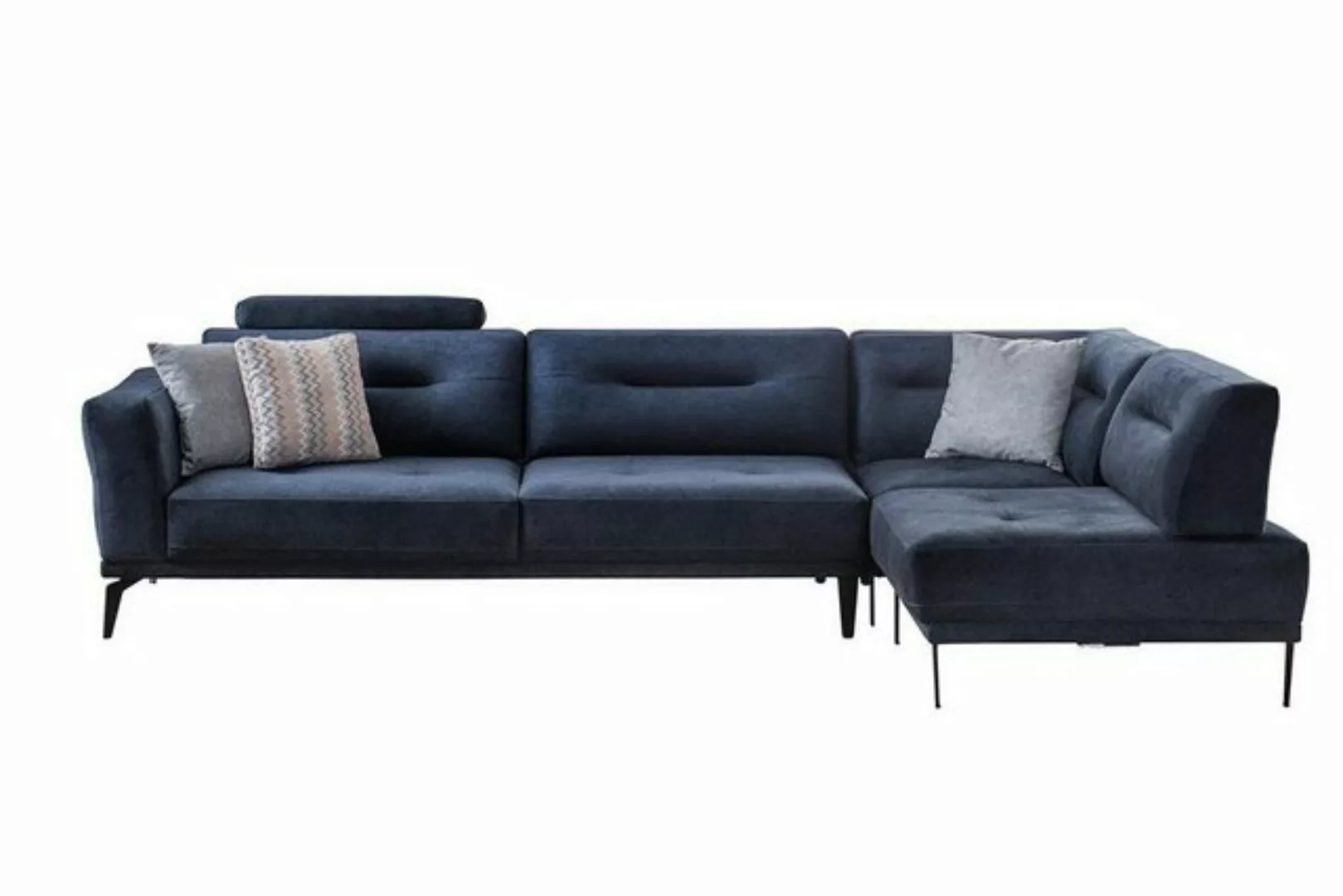 JVmoebel Ecksofa Dunkelblau Ecksofa Wohnzimmer L-Form Modern Design, 3 Teil günstig online kaufen