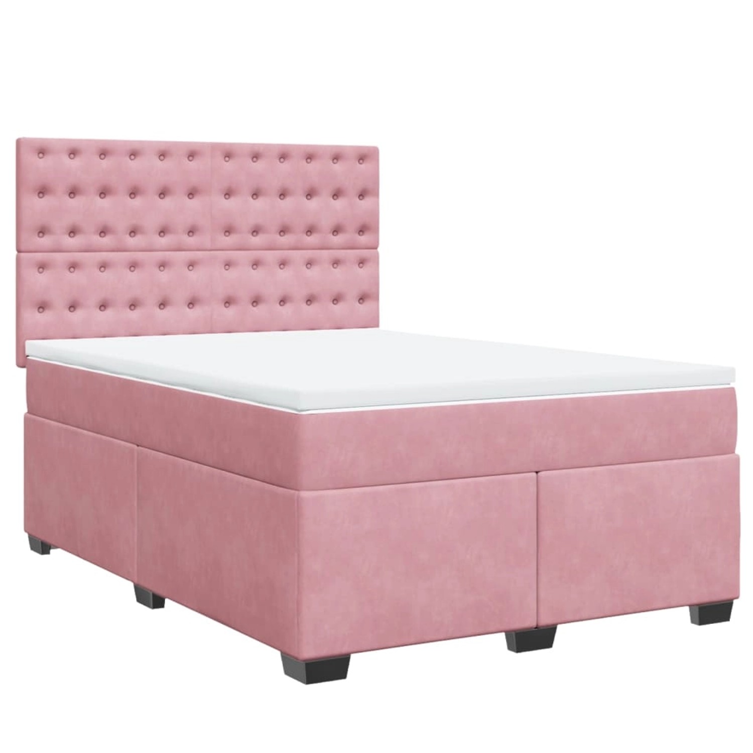 vidaXL Boxspringbett mit Matratze Rosa 140x190 cm Samt2103261 günstig online kaufen