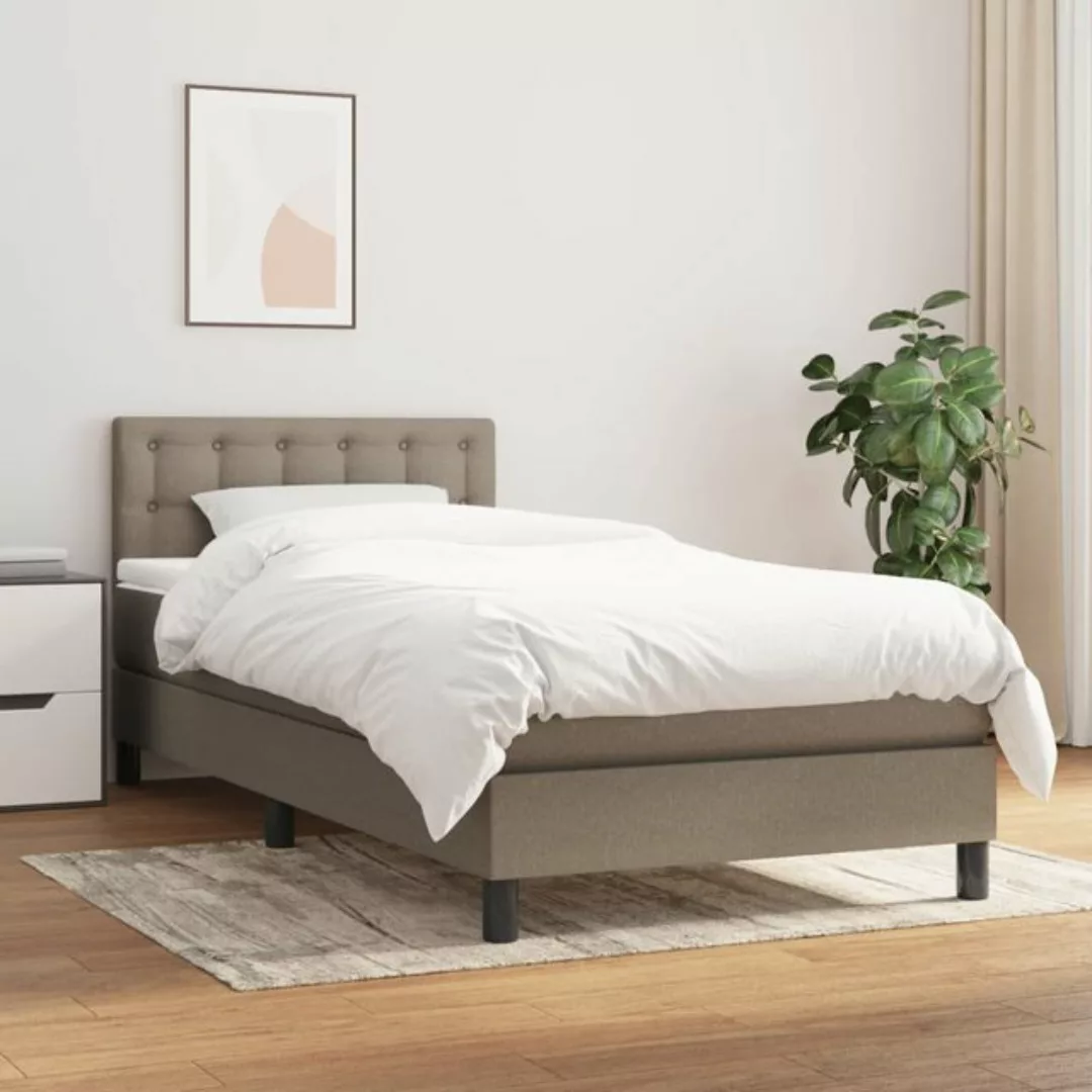 vidaXL Bett Boxspringbett mit Matratze Taupe 80x200 cm Stoff günstig online kaufen