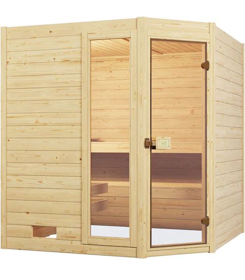 weka Sauna »Massivholzsauna VALIDA Eck 1.8«, Blockbohlen, Fensterelement, m günstig online kaufen