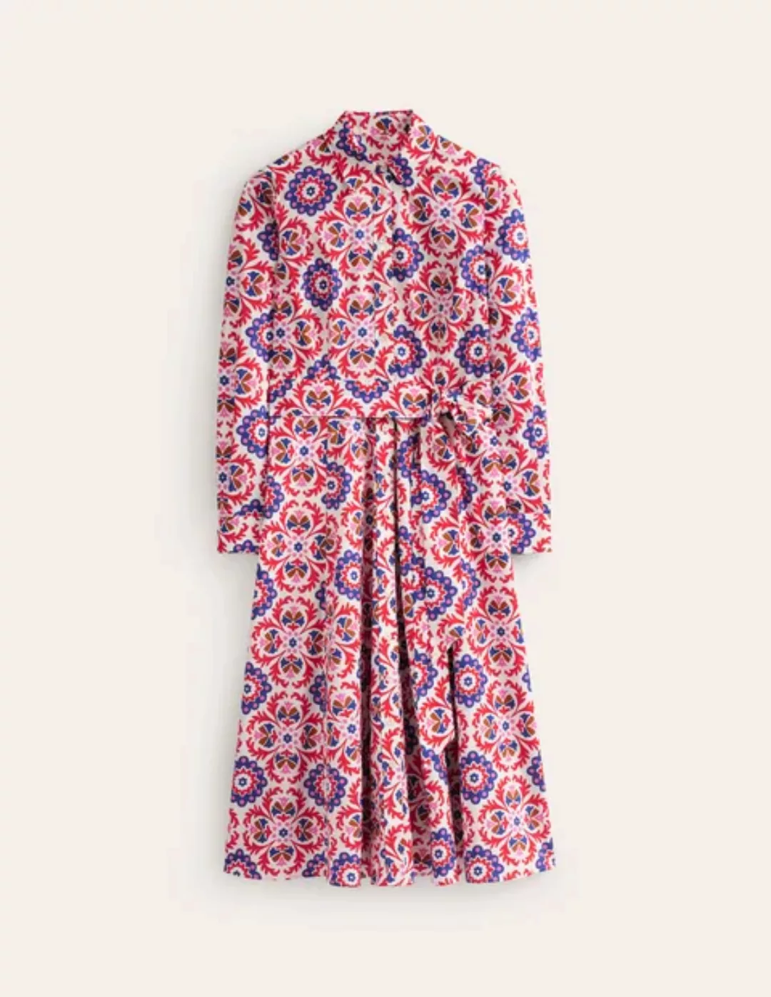 Amy Midi-Hemdblusenkleid aus Baumwolle Damen Boden, Rubicondo, Mosaik Blüte günstig online kaufen