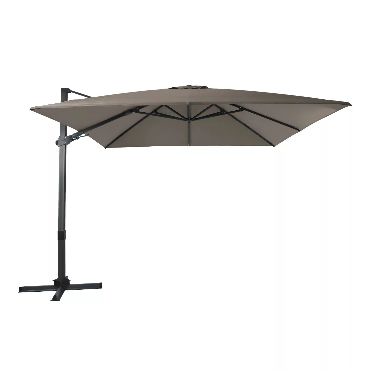 Axi Ampelschirm Apollo Premium 300 cm x 300 cm Anthrazit/Taupe günstig online kaufen