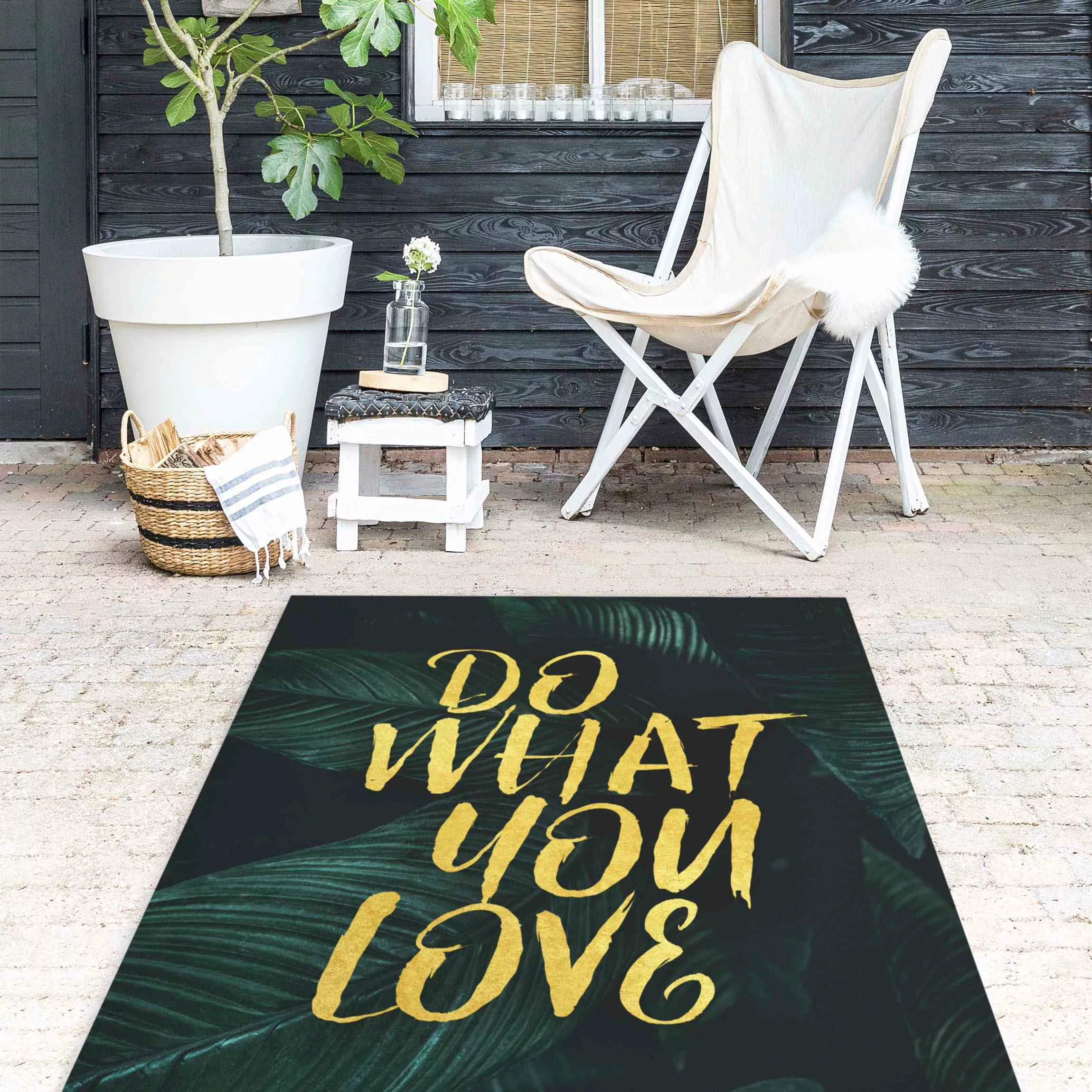 Vinyl-Teppich Do what you love Dunkle Botanik günstig online kaufen