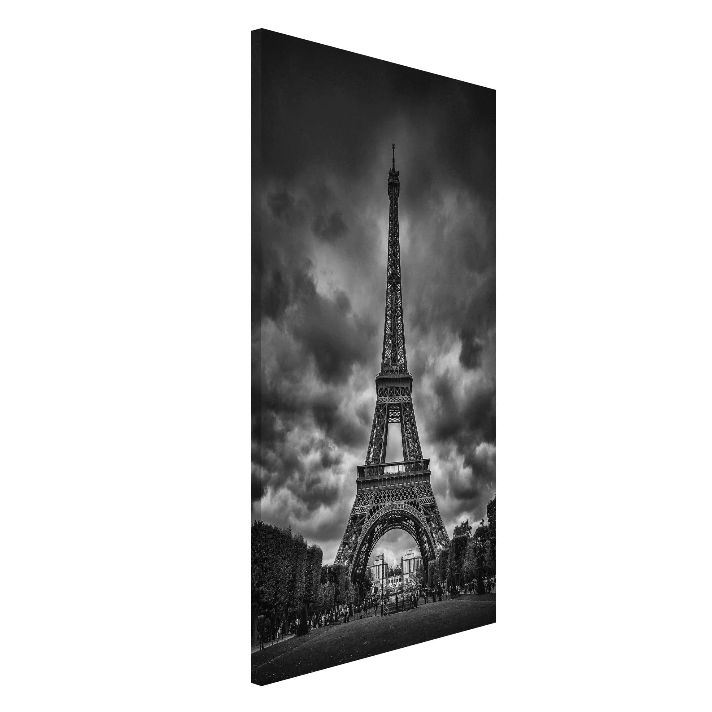 Magnettafel Architektur & Skyline - Hochformat 3:4 Eiffelturm vor Wolken sc günstig online kaufen