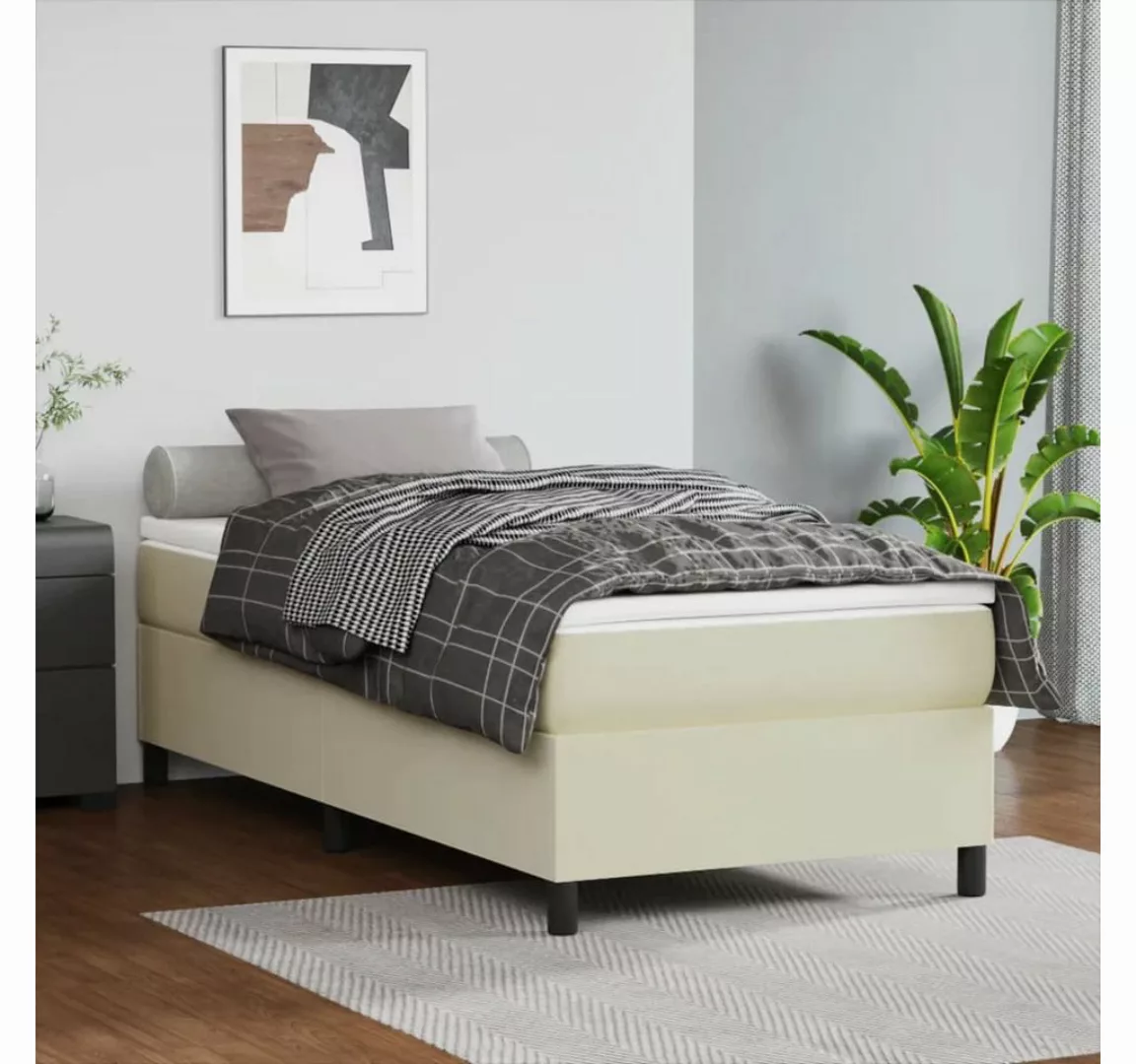 vidaXL Bett, Bettgestell Cappuccino-Braun 100x200 cm Kunstleder günstig online kaufen