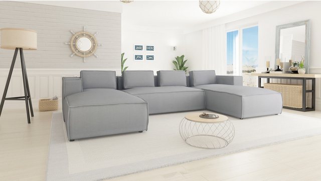 S-Style Möbel Wohnlandschaft Renzo aus Luxusmicrofaser mit weichem Sitz, Di günstig online kaufen