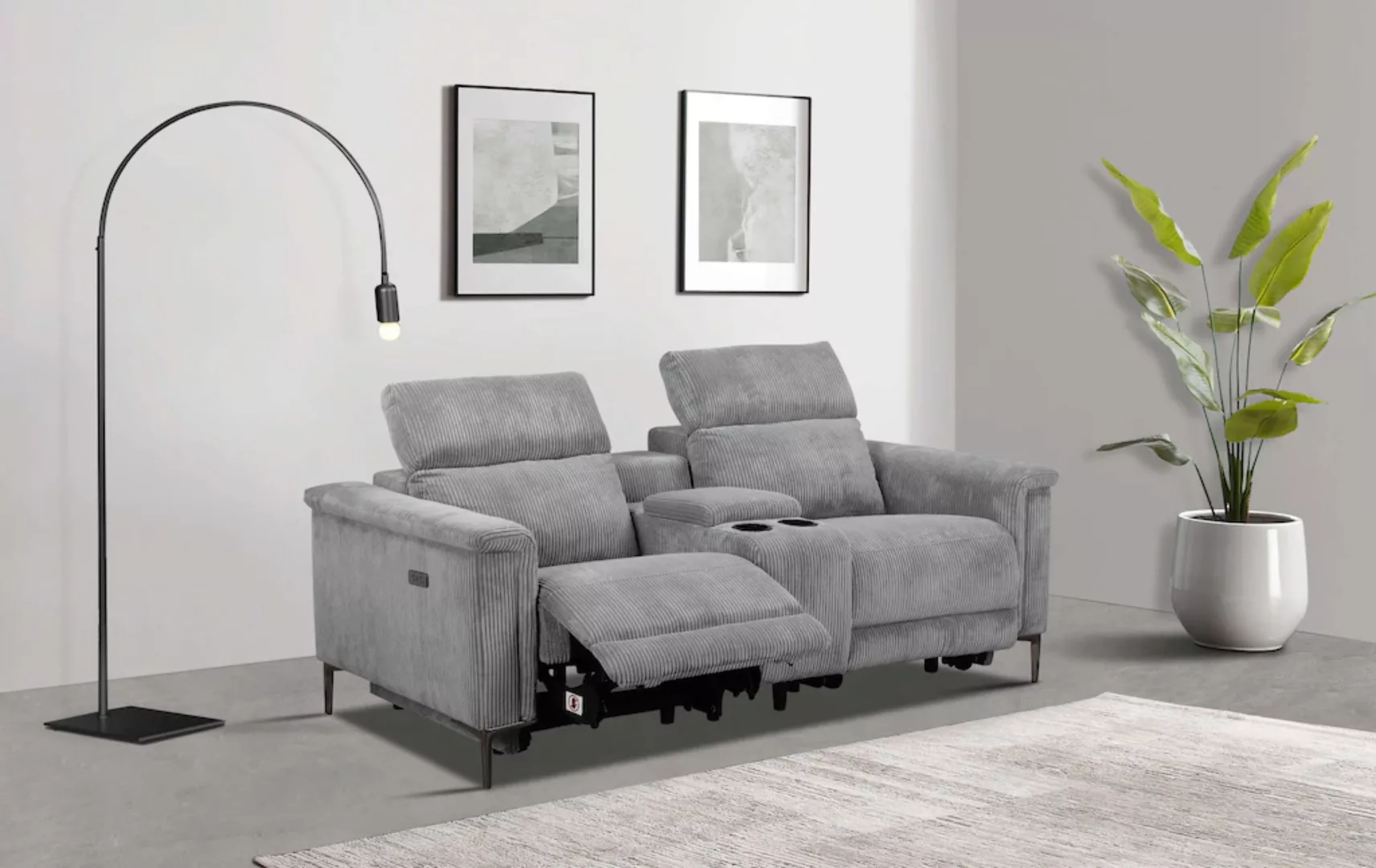 Places of Style 2-Sitzer "Lund in Cord, 2er-Kinosofa, TV-Sessel, Multimedia günstig online kaufen