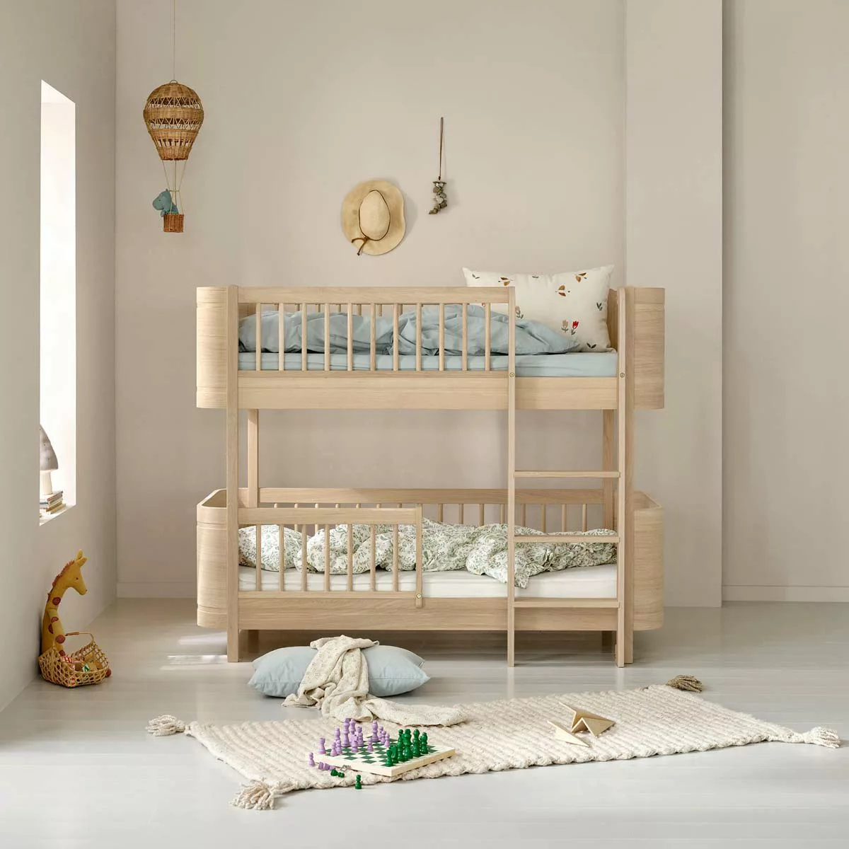 Oliver Furniture Etagenbett Wood Mini+ WeißEiche günstig online kaufen