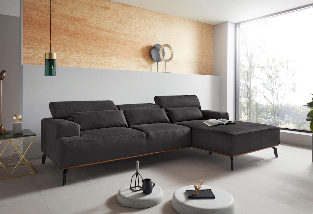 Places of Style Ecksofa "Carlo L-Form", Kopfteilverstellung günstig online kaufen