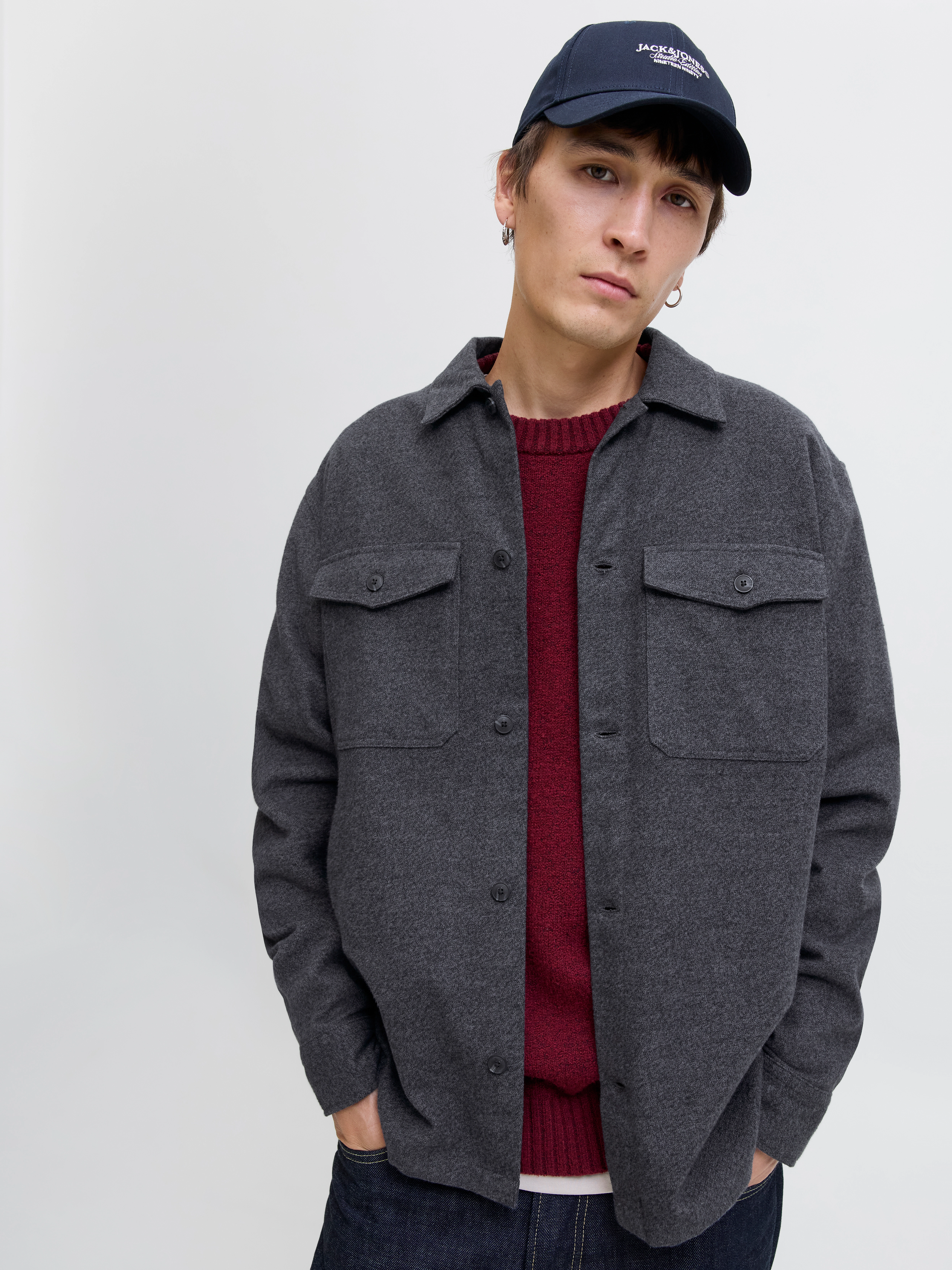 Jack & Jones Langarmhemd "JJEPERFECT MELANGE OVERSHIRT LS SN" günstig online kaufen