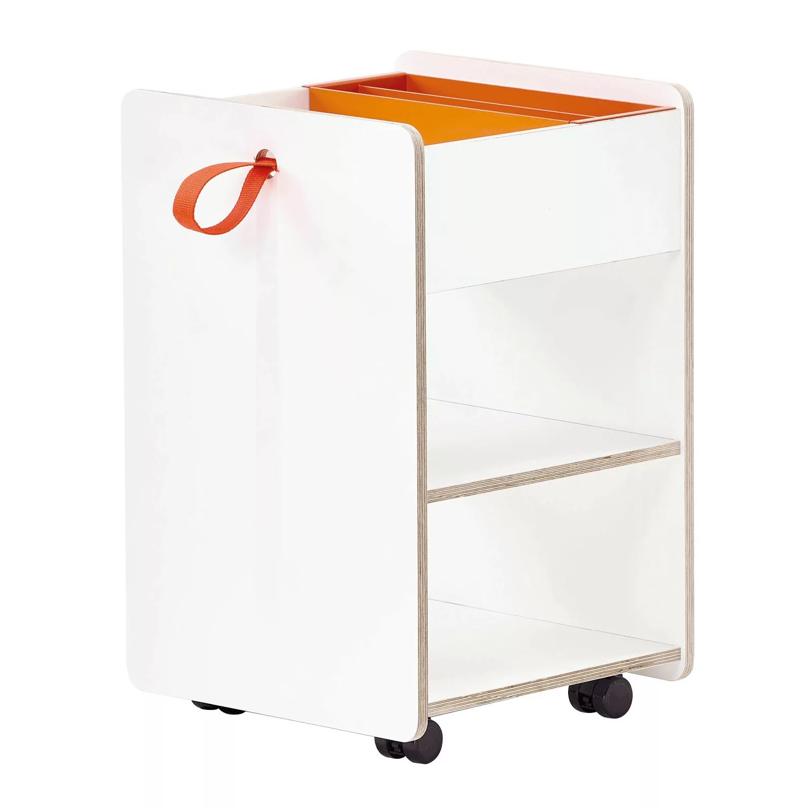 Richard Lampert - Fixx Rollcontainer H 56cm - weiß/birke/orange/beschichtet günstig online kaufen