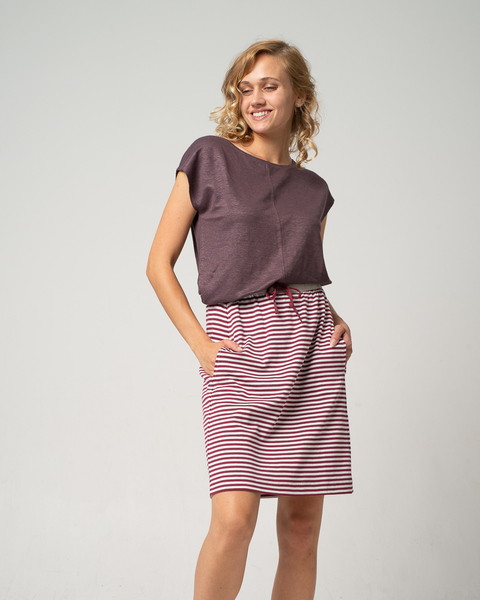 Jersey-rock Aus 100% Bio-baumwolle 'Breton Skirt' günstig online kaufen