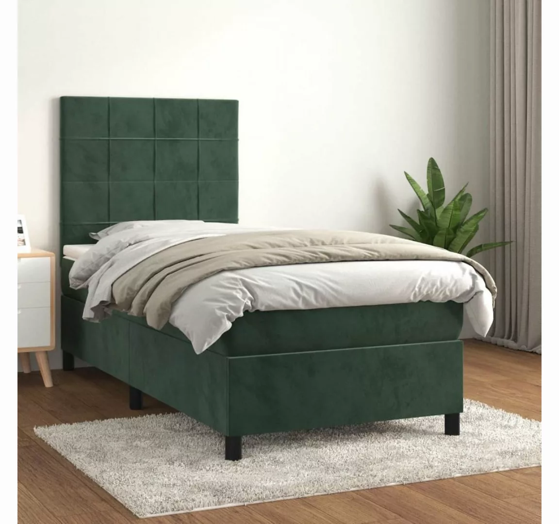 vidaXL Boxspringbett Bett Boxspringbett mit Matratze komplett Samt (90 x 20 günstig online kaufen