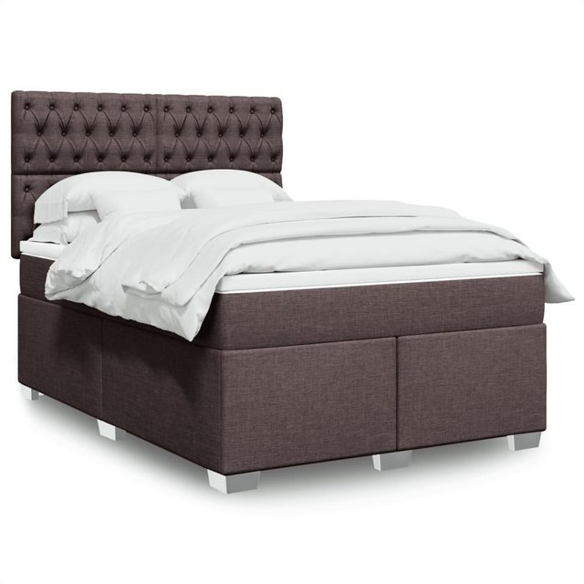 vidaXL Boxspringbett mit Matratze Dunkelbraun 140x200 cm Stoff2103964 günstig online kaufen