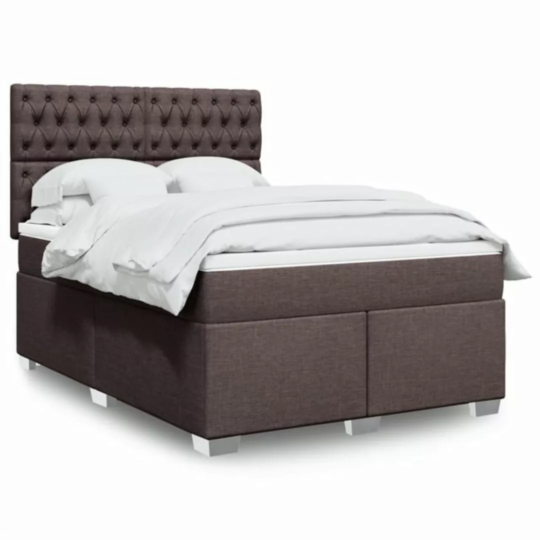 vidaXL Boxspringbett mit Matratze Dunkelbraun 140x200 cm Stoff2103964 günstig online kaufen