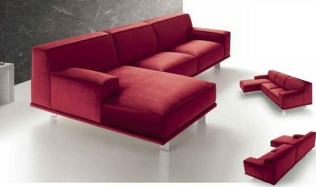 Xlmoebel Ecksofa Rotes Wohngebiet Sofa Ecksofa Stoffpolster Stil Eckcouch, günstig online kaufen