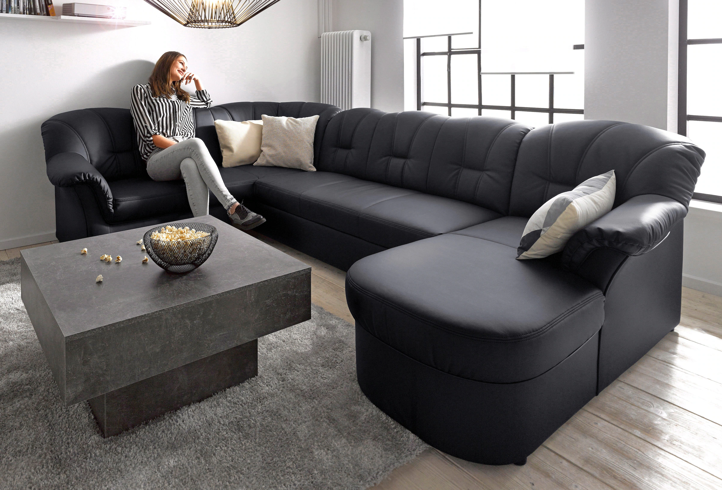 DOMO collection Wohnlandschaft "Papenburg, zeitlose Rückensteppung, elegant günstig online kaufen