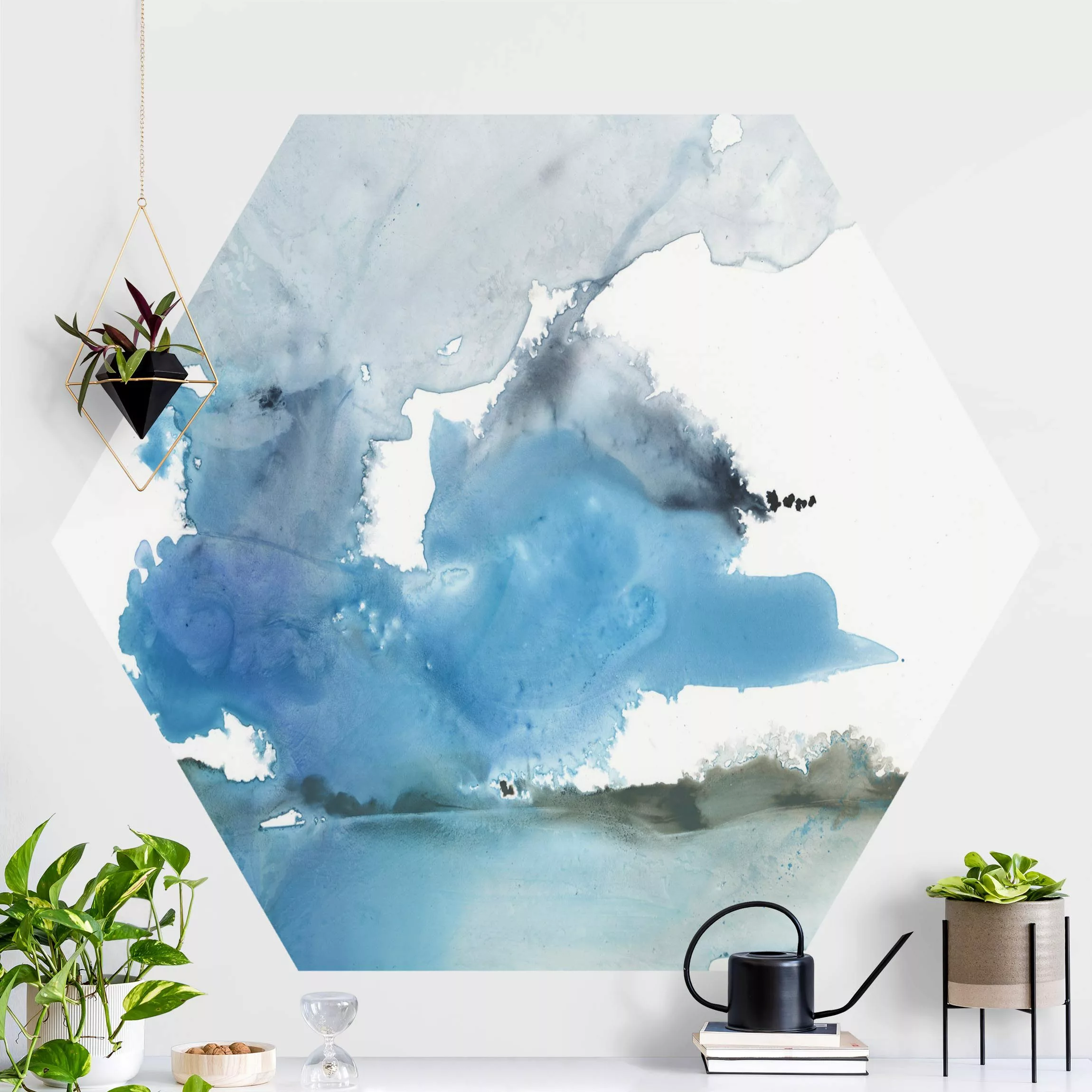 Hexagon Fototapete selbstklebend Gletscherschmelze II günstig online kaufen