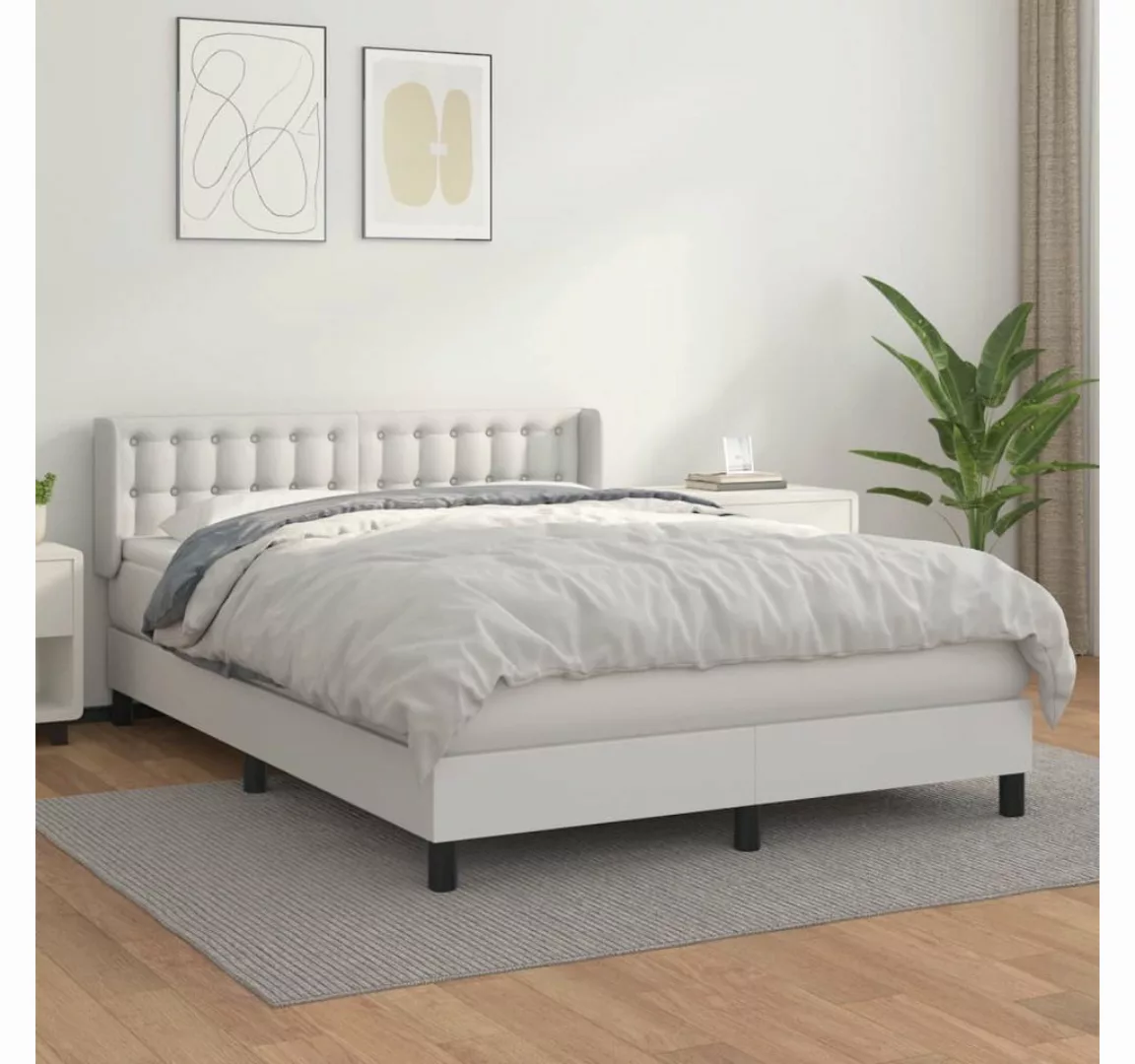 vidaXL Boxspringbett Bett Boxspringbett mit Matratze & Topper Kunstleder ve günstig online kaufen