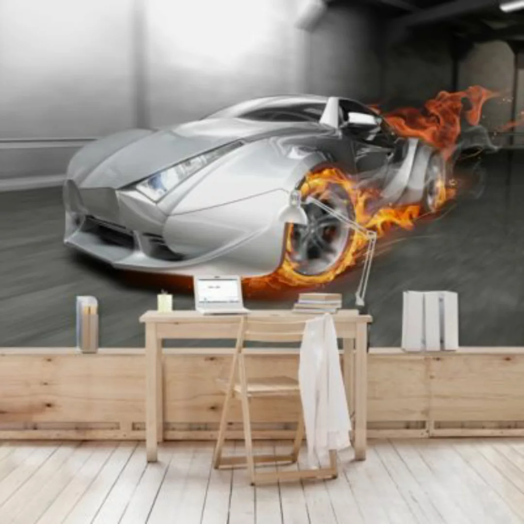 Bilderwelten Kindertapete Supercar in Flammen bunt Gr. 432 x 290 günstig online kaufen