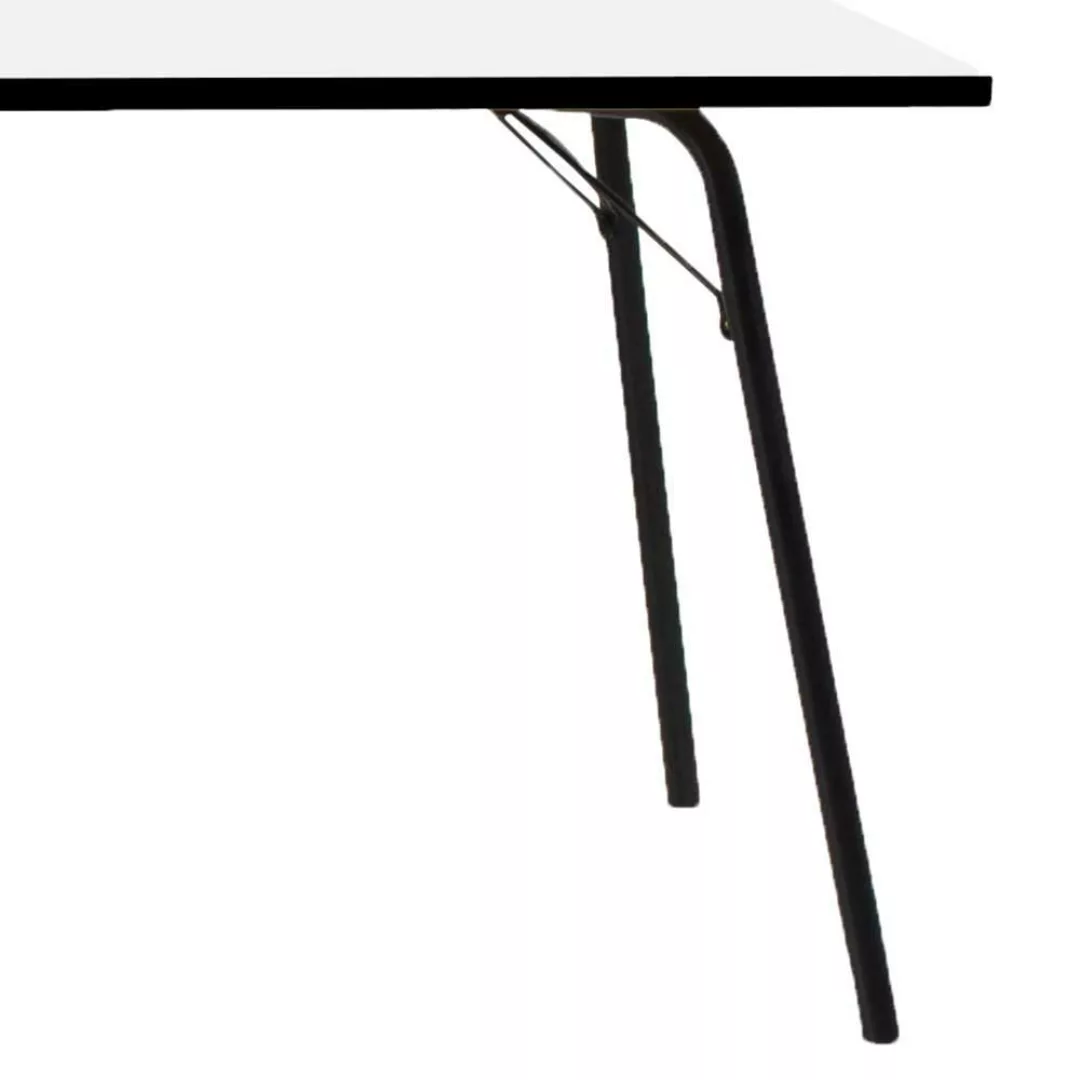 Esszimmertisch in Schwarz und Weiß 200 cm breit günstig online kaufen
